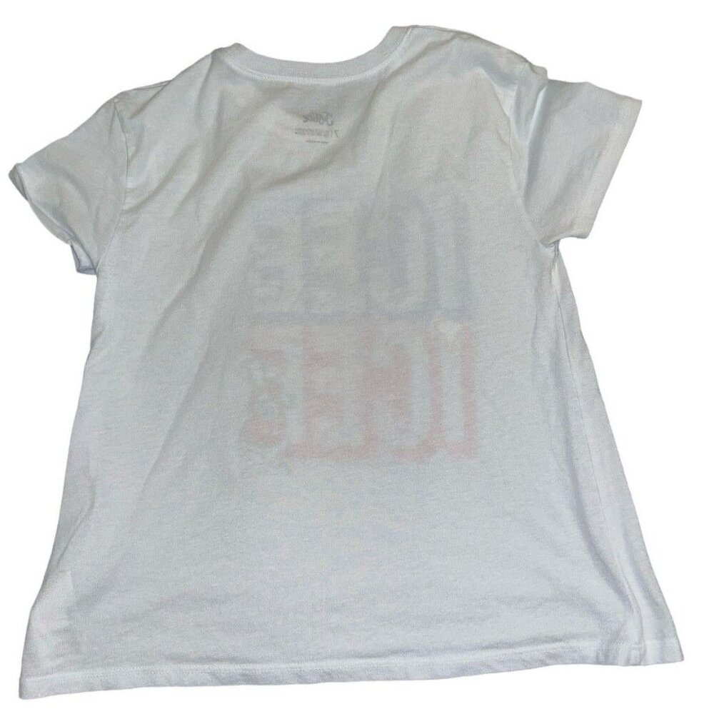 Red White Blue ICEE Frozen Drink Bear Girls Size 7 Glitter Graphic T Shirt EUC - Picture 2 of 2